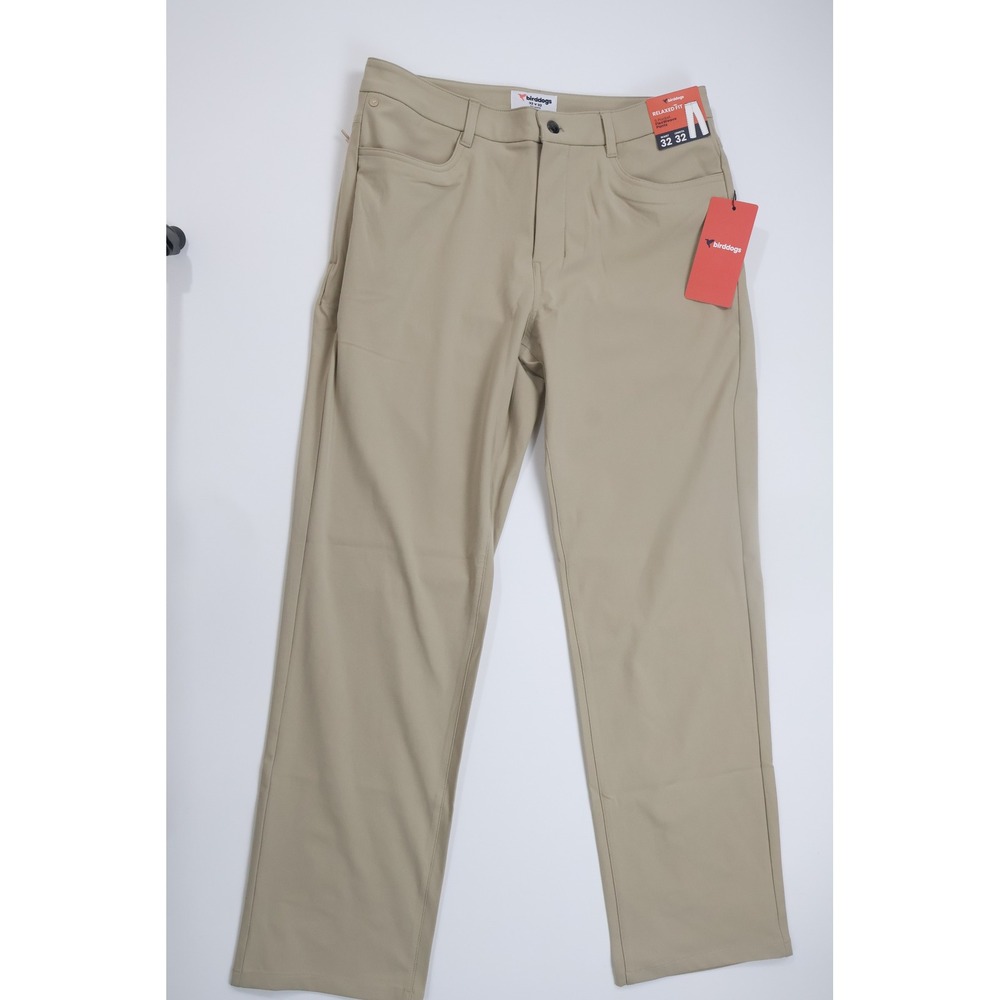 Birddogs Flex 5-Pocket Pants Relaxed 32x32 Khaki FlexWeave Casual Golf
